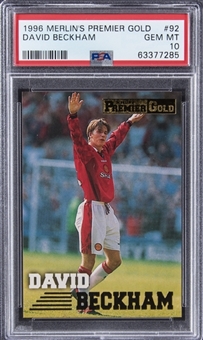 1996 Merlins Premier Gold #92 David Beckham Rookie Card - PSA GEM MT 10